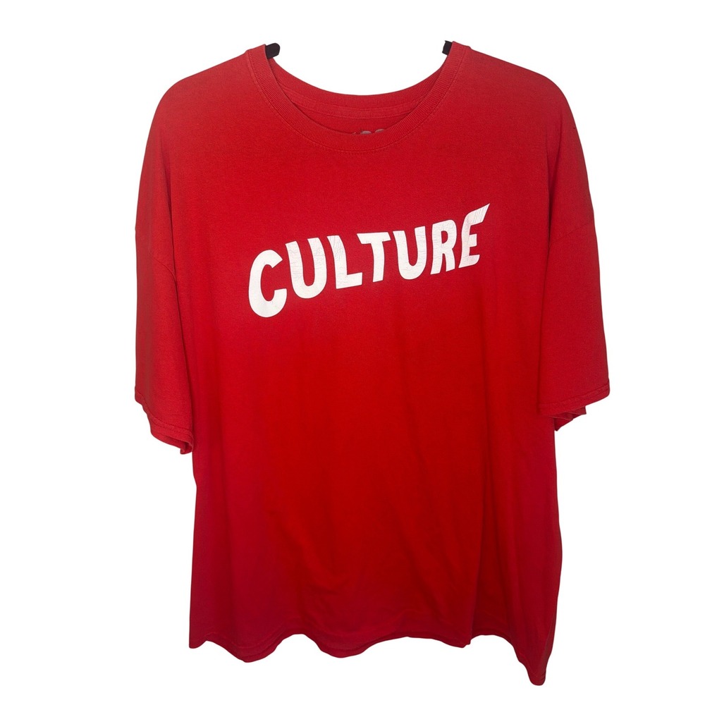 Migos Culture Album Graphic T-Shirt Red Mens Large Atlanta Hip Hop Rap Tee